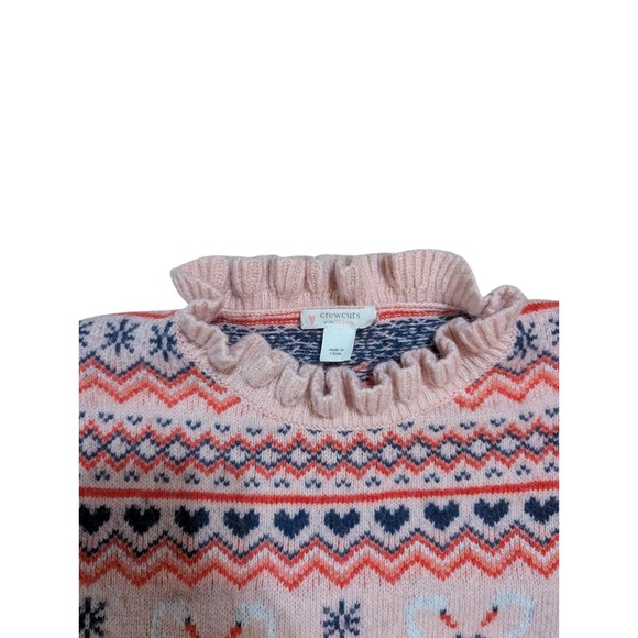Crewcuts Fair Isle Swan Pattern Sweater Girls XL 14-16 Hearts - Picture 3 of 3